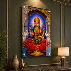 Sacred Mahalakshmi Acrylic Painting for Temple & Home Decor