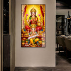 Divine Lakshmi Ganesh Acrylic Painting for Home Temple Decor