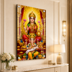 Divine Lakshmi Ganesh Acrylic Painting for Home Temple Decor