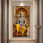 Lord Rama Royal Throne Acrylic Wall Painting for Home Temple, Pooja Room and Spiritual Decor