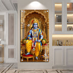 Lord Rama Royal Throne Acrylic Wall Painting for Home Temple, Pooja Room and Spiritual Decor