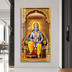 Lord Rama with Bow and Arrow Acrylic Wall Painting for Hindu Home, Temple and Religious Decoration
