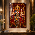 Sacred Durga Mata Acrylic Artwork for Temple Decoration