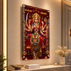 Sacred Durga Mata Acrylic Artwork for Temple Decoration