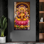 Premium Hindu Goddess Lakshmi Acrylic Painting for Home, Temple and Office Decor