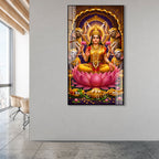 Premium Hindu Goddess Lakshmi Acrylic Painting for Home, Temple and Office Decor
