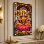 Premium Hindu Goddess Lakshmi Acrylic Painting for Home, Temple and Office Decor