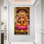Premium Hindu Goddess Lakshmi Acrylic Painting for Home, Temple and Office Decor
