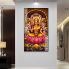 Premium Hindu Goddess Lakshmi Acrylic Painting for Home, Temple and Office Decor