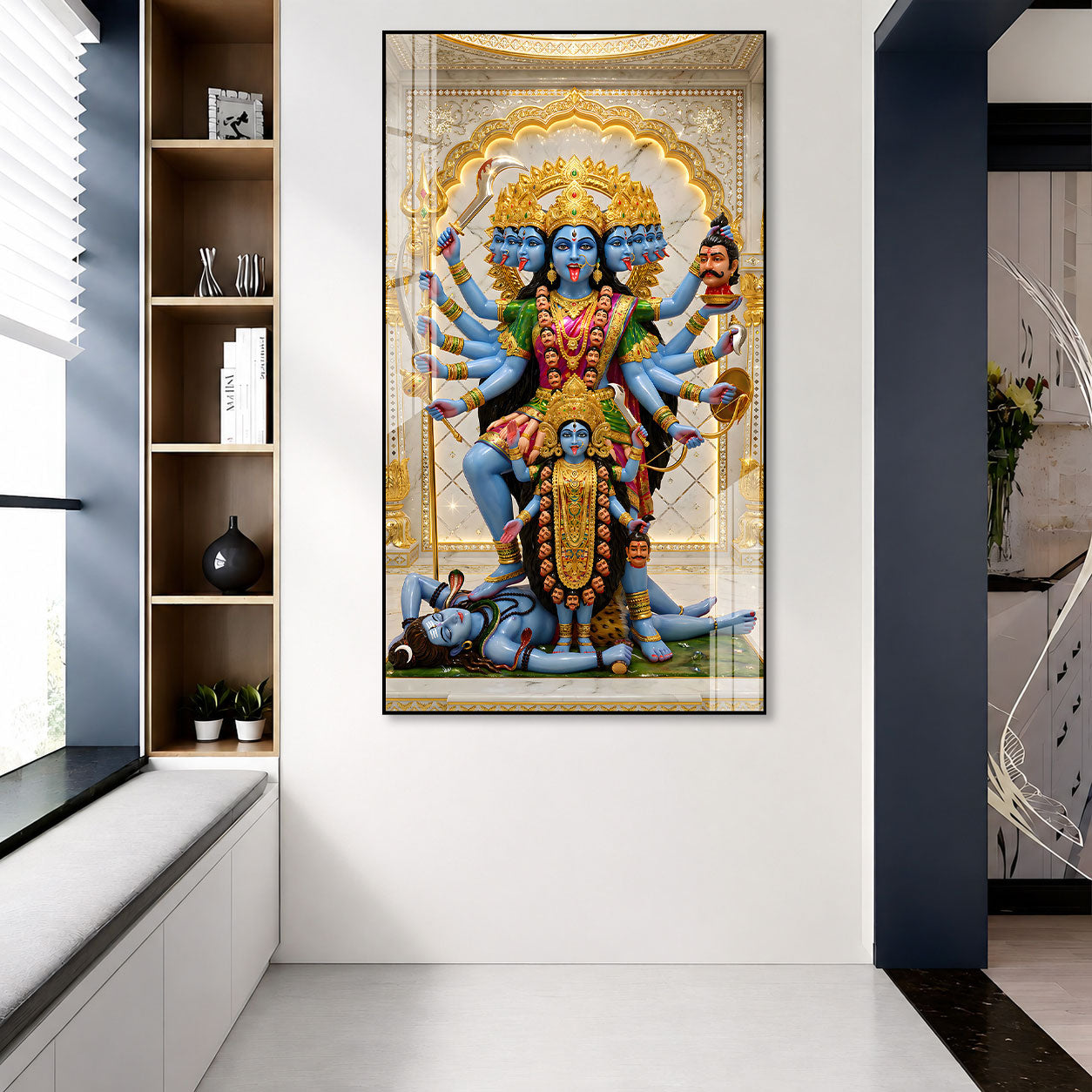 Hindu Goddess Mahakali Premium Acrylic Wall Art for Home Temple and Office Decor