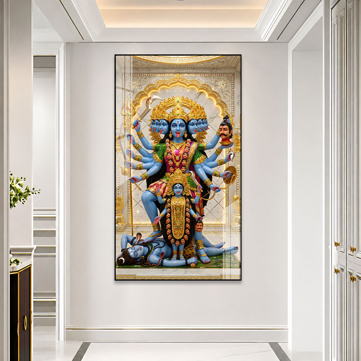 Hindu Goddess Mahakali Premium Acrylic Wall Art for Home Temple and Office Decor