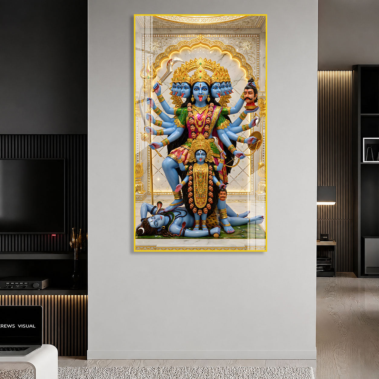Hindu Goddess Mahakali Premium Acrylic Wall Art for Home Temple and Office Decor