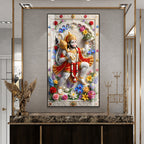 Powerful Lord Hanuman with Sanjeevani Mountain Acrylic Wall Art for Home Temple