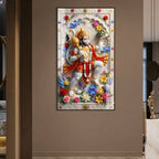 Powerful Lord Hanuman with Sanjeevani Mountain Acrylic Wall Art for Home Temple