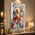 Powerful Lord Hanuman with Sanjeevani Mountain Acrylic Wall Art for Home Temple