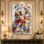 Powerful Lord Hanuman with Sanjeevani Mountain Acrylic Wall Art for Home Temple
