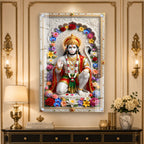 Sacred Ram Bhakt Hanuman Ji Premium Acrylic Painting for Spiritual Home Decor
