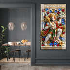 Traditional Lord Hanuman Sanjeevani Mountain Acrylic Print for Home Mandir Decor