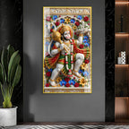 Traditional Lord Hanuman Sanjeevani Mountain Acrylic Print for Home Mandir Decor