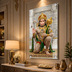 Premium Hanuman Ji Acrylic Wall Painting for Pooja Room, Office and Living Room