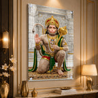 Premium Hanuman Ji Acrylic Wall Painting for Pooja Room, Office and Living Room