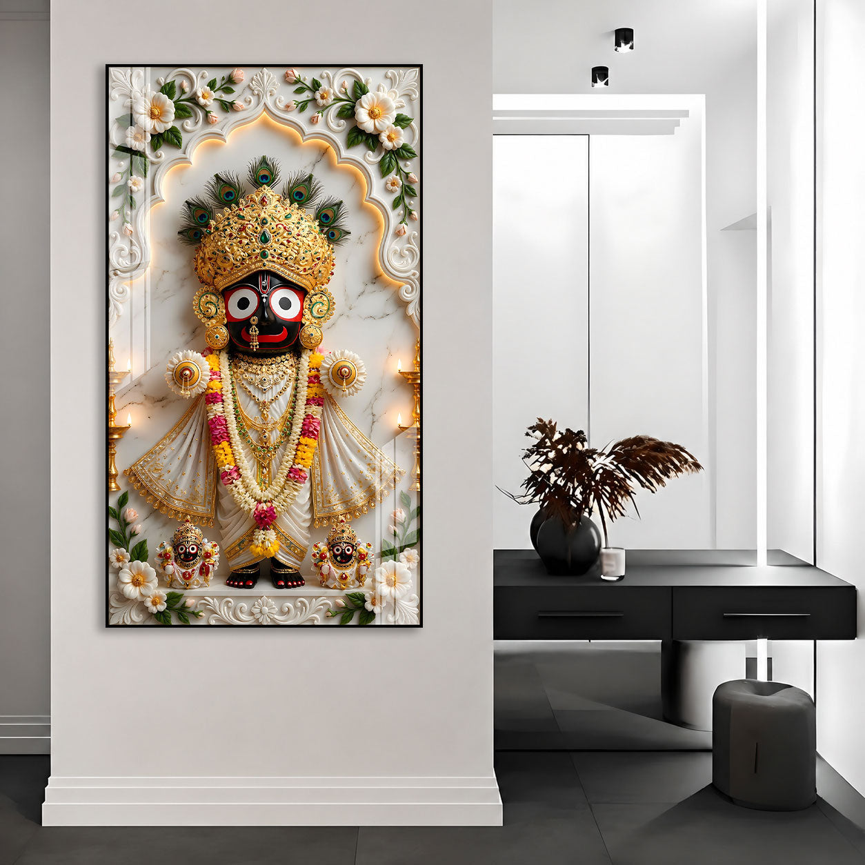 Premium Lord Jagannath Acrylic Wall Painting for Home Temple and Pooja Room Decor