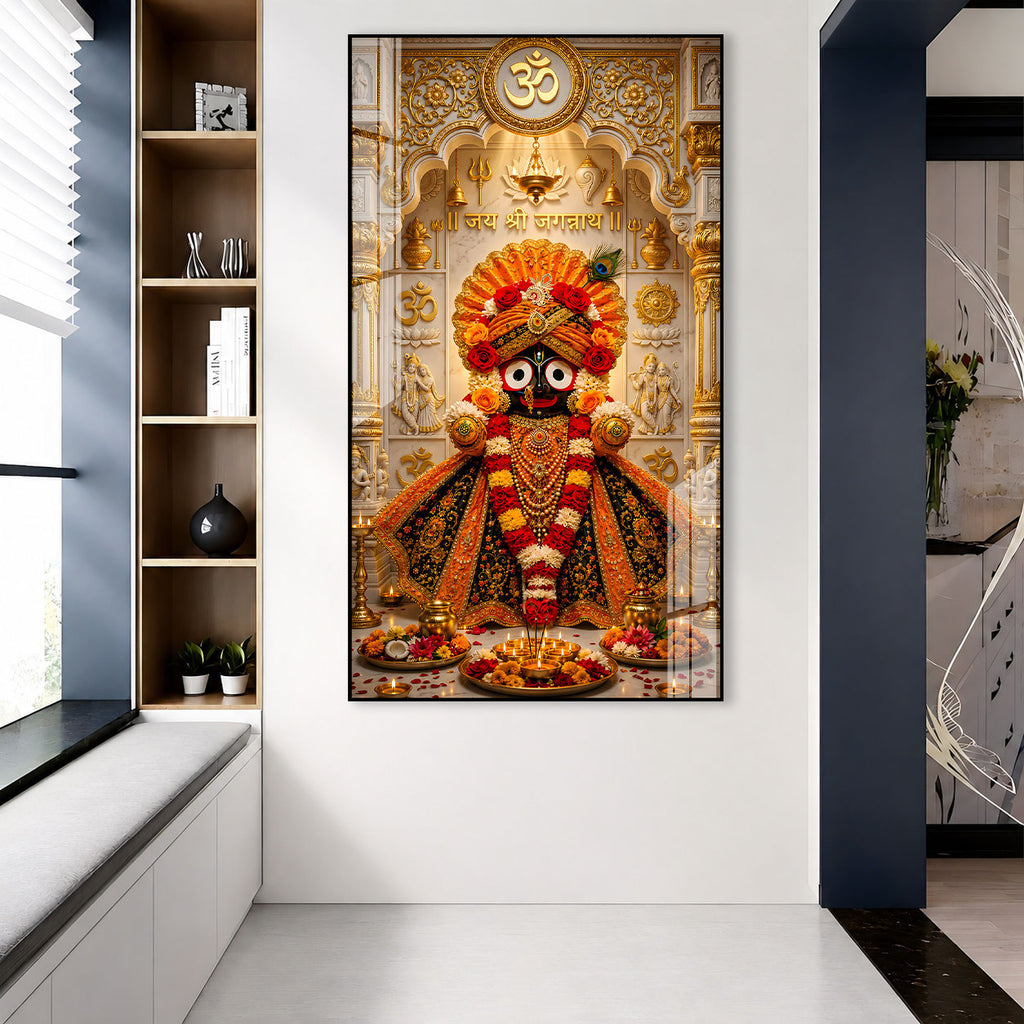 Sacred Lord Jagannath Blessing Acrylic Painting Gift for Home, Office and Pooja Room
