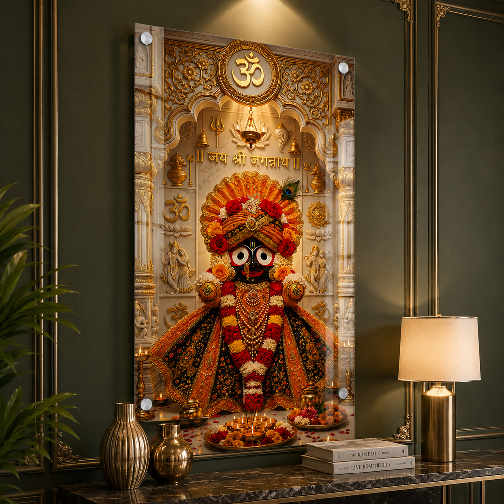 Sacred Lord Jagannath Blessing Acrylic Painting Gift for Home, Office and Pooja Room