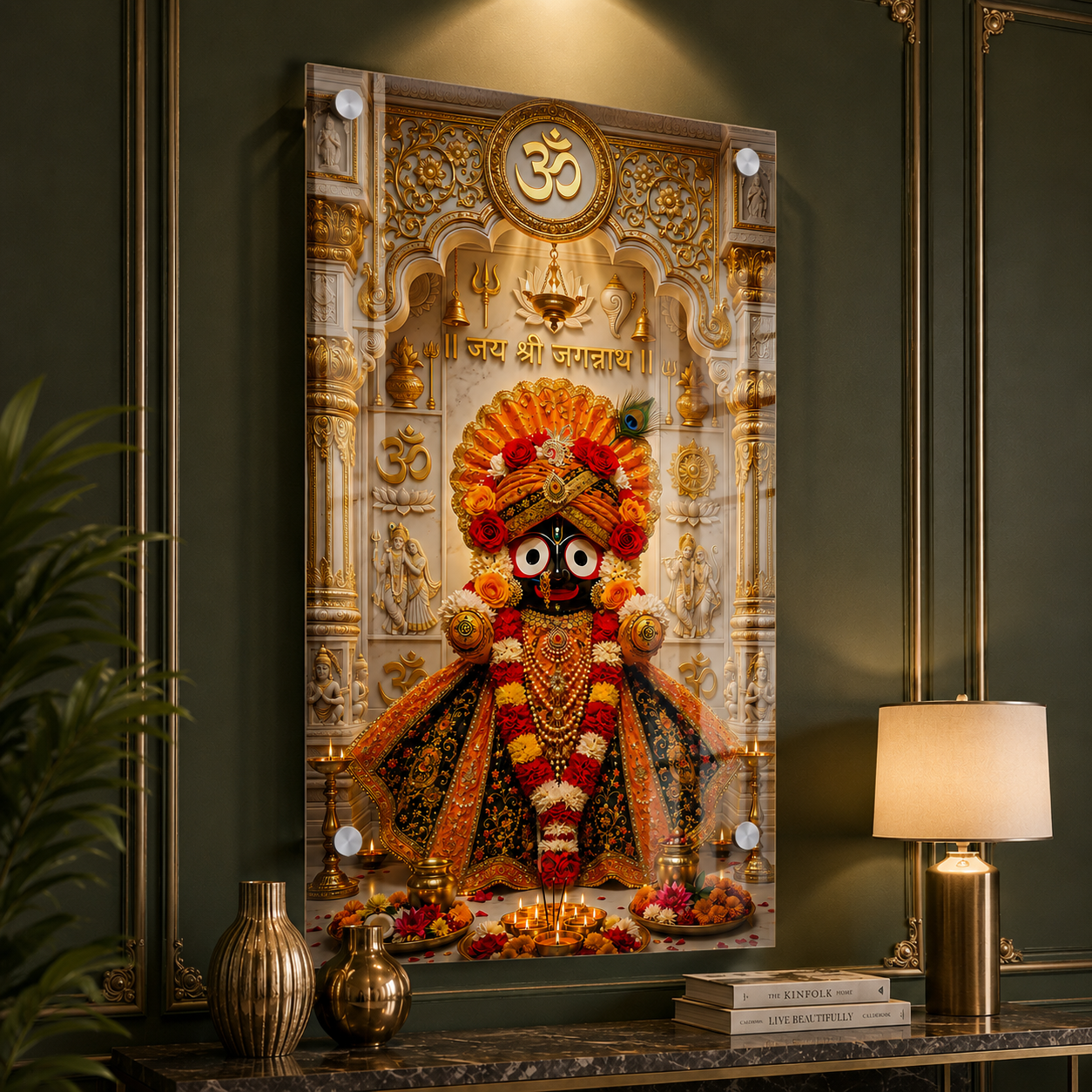 Sacred Lord Jagannath Blessing Acrylic Painting Gift for Home, Office and Pooja Room