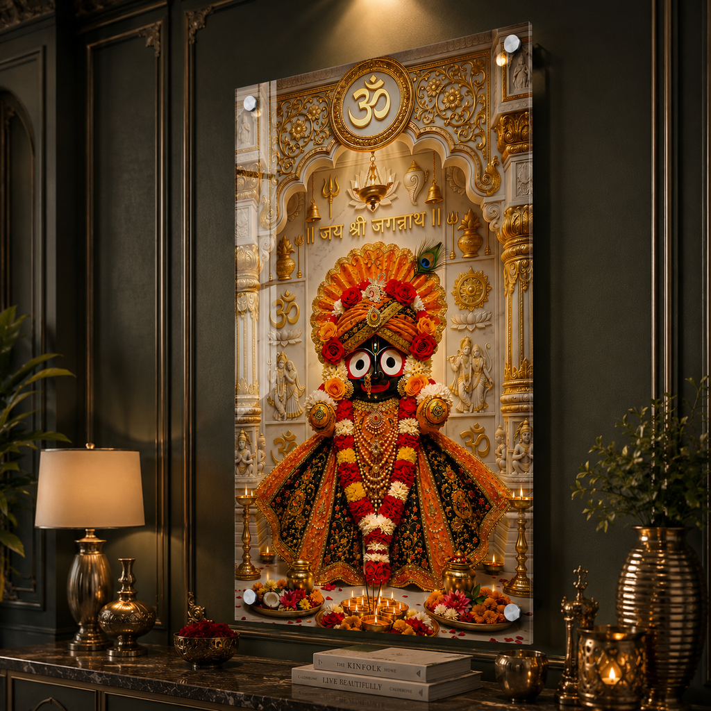 Sacred Lord Jagannath Blessing Acrylic Painting Gift for Home, Office and Pooja Room