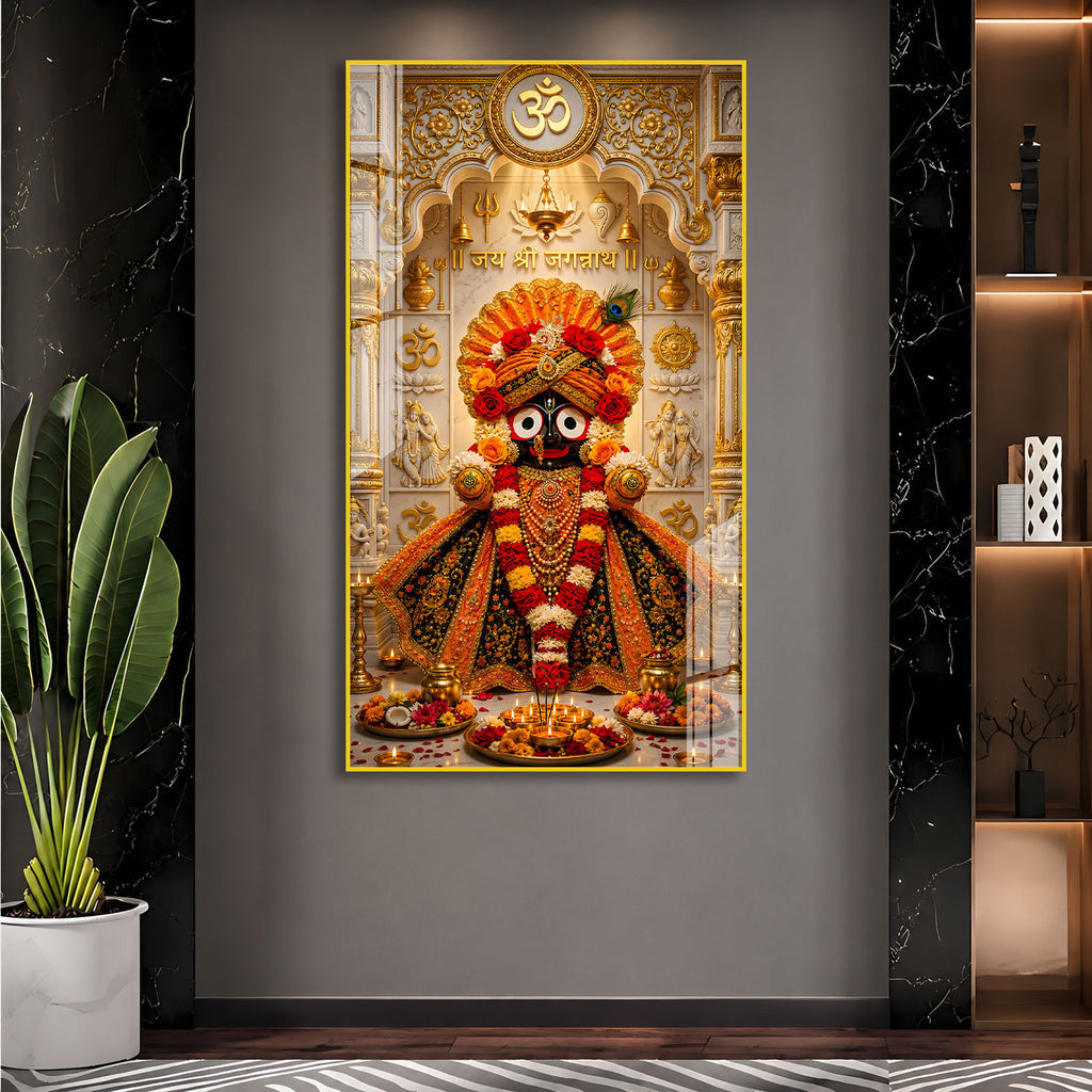Sacred Lord Jagannath Blessing Acrylic Painting Gift for Home, Office and Pooja Room