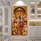 Ram Darbar Acrylic Wall Painting with Lord Rama and Sita for Home Temple and Pooja Room Decor