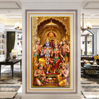 Ram Darbar Acrylic Wall Painting with Lord Rama and Sita for Home Temple and Pooja Room Decor