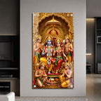 Ram Darbar Acrylic Wall Painting with Lord Rama and Sita for Home Temple and Pooja Room Decor