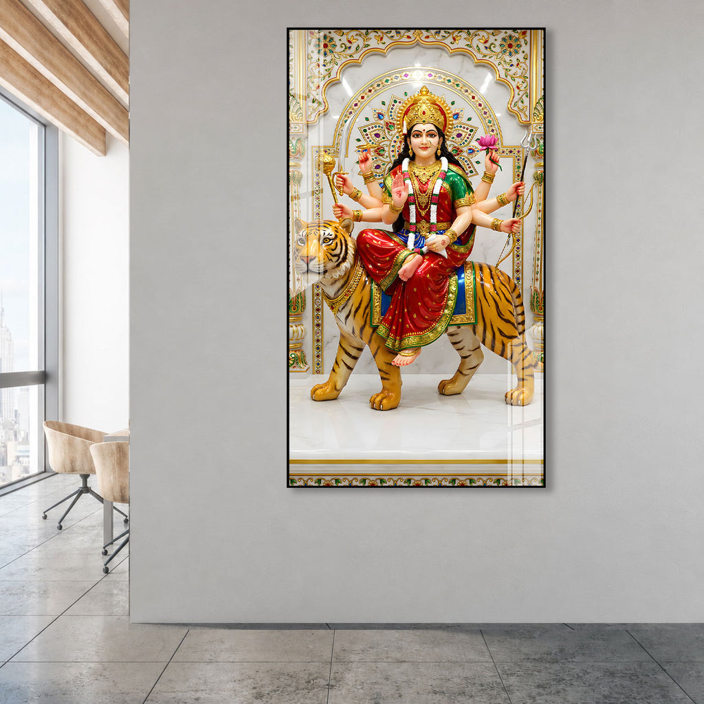 Modern Hindu Goddess Durga Acrylic Wall Art for Home Decor, Office and Meditation Space