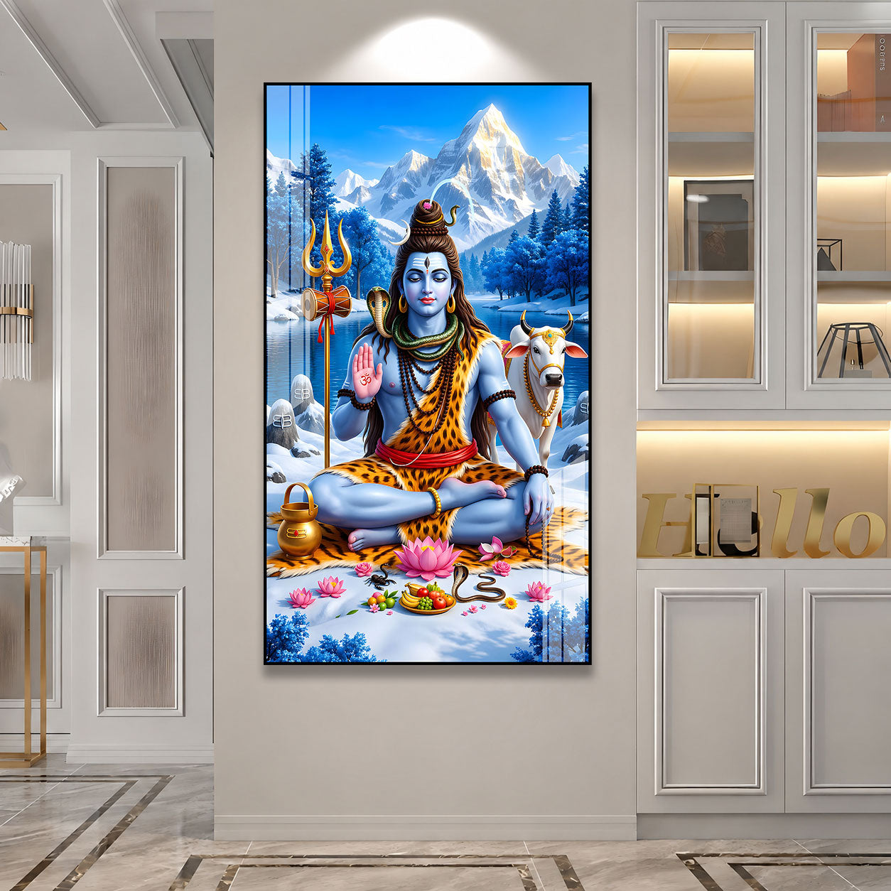 Premium Mahadev Acrylic Wall Decor for Home Temple, Office and Spiritual Meditation Space