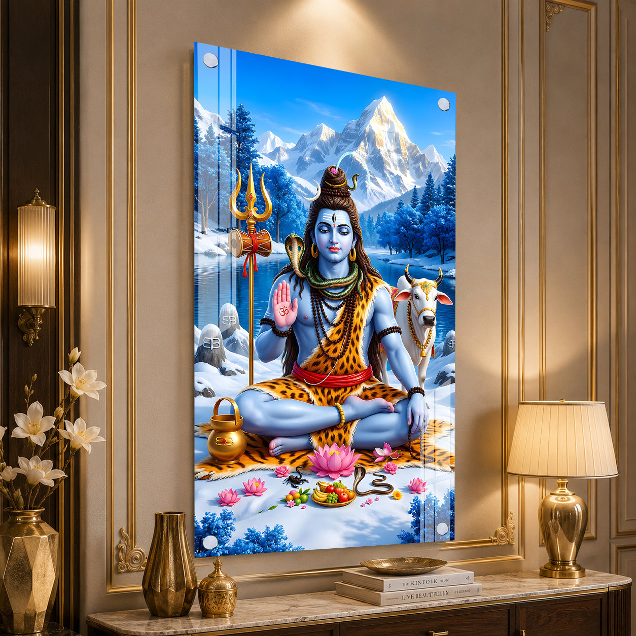 Premium Mahadev Acrylic Wall Decor for Home Temple, Office and Spiritual Meditation Space