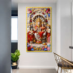 Luxury High Definition Lakshmi Narasimha Acrylic Wall Painting for Temple, Hall, Living Room
