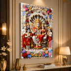 Luxury High Definition Lakshmi Narasimha Acrylic Wall Painting for Temple, Hall, Living Room