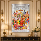 Elegant Ram Darbar Hindu God Acrylic Glass Painting for Mandir Wall Decor and Housewarming Gift
