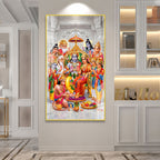 Elegant Ram Darbar Hindu God Acrylic Glass Painting for Mandir Wall Decor and Housewarming Gift