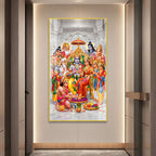 Elegant Ram Darbar Hindu God Acrylic Glass Painting for Mandir Wall Decor and Housewarming Gift