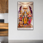 High Gloss Ram Darbar Acrylic Painting with Lord Rama Sita Lakshman and Hanuman Wall Decor