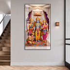High Gloss Ram Darbar Acrylic Painting with Lord Rama Sita Lakshman and Hanuman Wall Decor