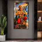 Luxury Hanuman Ji Acrylic Wall Painting with Ram Darbar | Premium Temple Home Decor Gift
