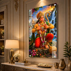 Luxury Hanuman Ji Acrylic Wall Painting with Ram Darbar | Premium Temple Home Decor Gift