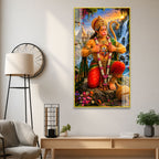 Luxury Hanuman Ji Acrylic Wall Painting with Ram Darbar | Premium Temple Home Decor Gift