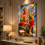 Divine Bajrangbali Hanuman Acrylic Wall Art | Spiritual Hindu God Decorative Wall Painting