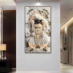 Lord Shrinathji Divine Acrylic Wall Art with Traditional Nathdwara Inspired Floral Design