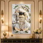 Lord Shrinathji Divine Acrylic Wall Art with Traditional Nathdwara Inspired Floral Design